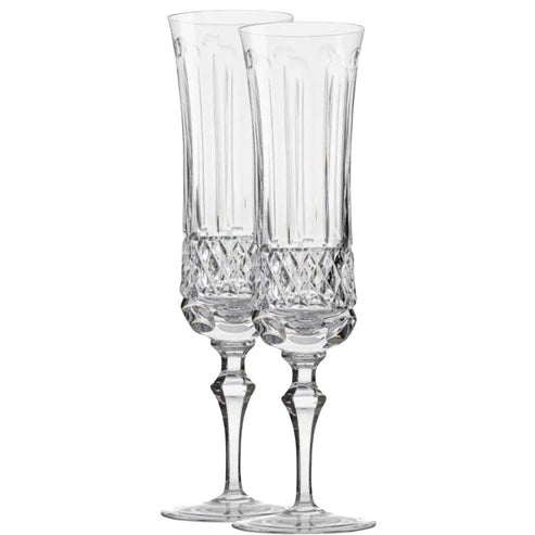Jogo de 2 Taças de Cristal Flauta para Champagne com Caixa Presente Mozart Crystal By Frederico Strauss