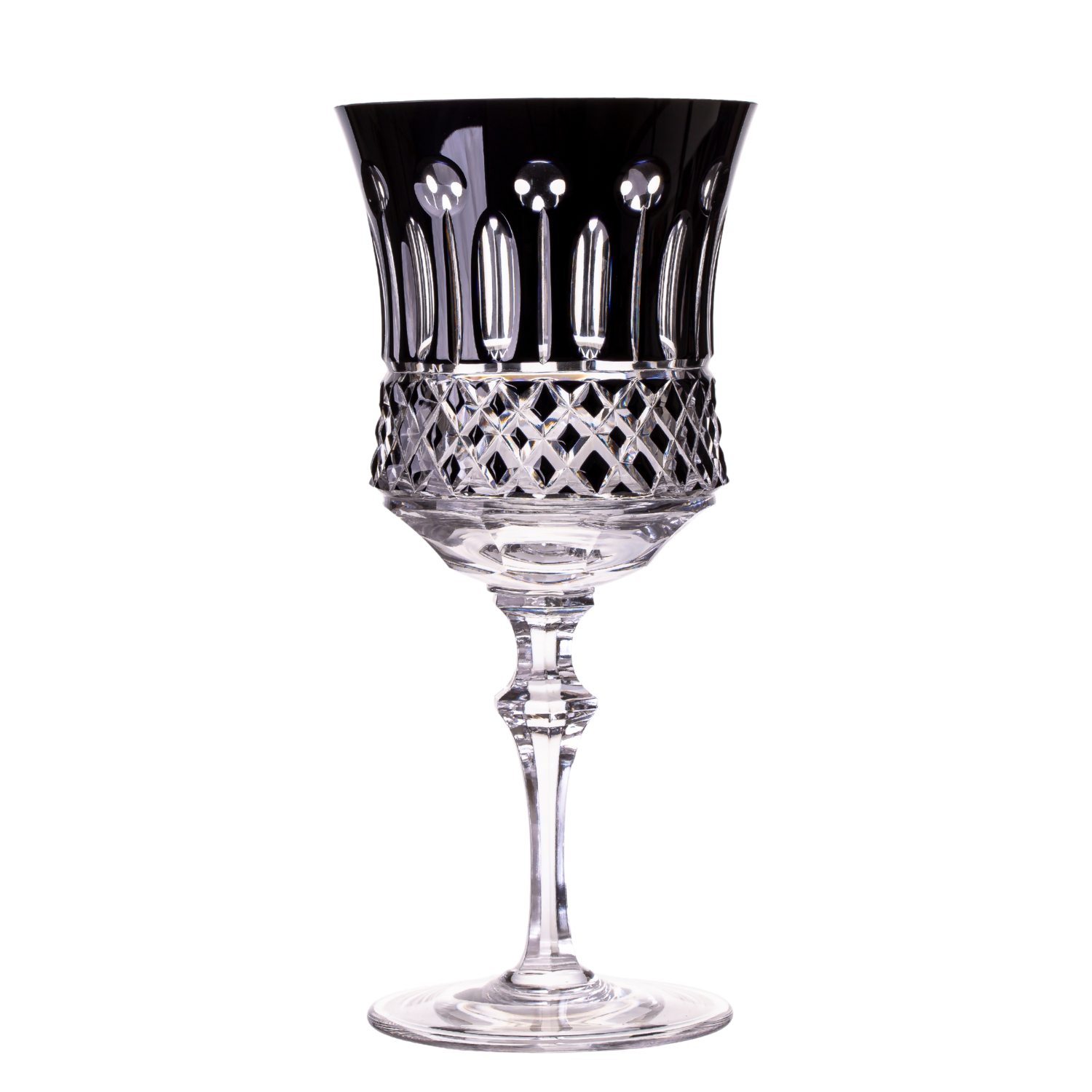 Taça de Cristal Flauta para Água Overlay Lapidado 69 Mozart Crystal By Frederico Strauss