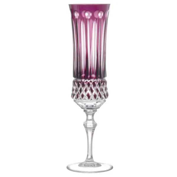 Taça de Cristal para Champagne Overlay Mozart Crystal By Frederico Strauss - 360ml - Flauta 69